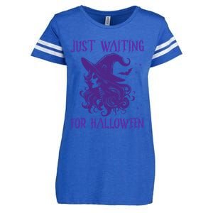 Witch Just Waiting For Halloween 2024 Funny Gift Enza Ladies Jersey Football T-Shirt