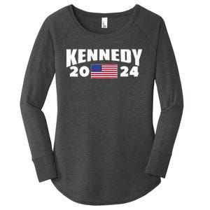 Womens Kennedy 2024 For President Election Women's Perfect Tri Tunic Long Sleeve Shirt