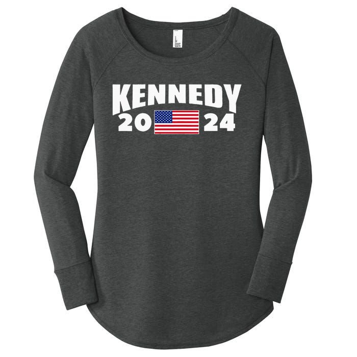 Womens Kennedy 2024 For President Election Women's Perfect Tri Tunic Long Sleeve Shirt