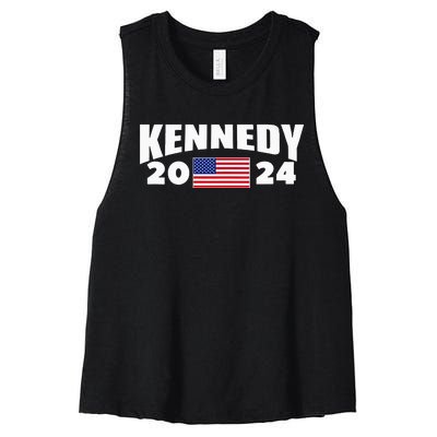 Womens Kennedy 2024 For President Election Women's Racerback Cropped Tank