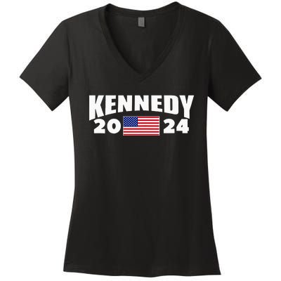 Womens Kennedy 2024 For President Election Women's V-Neck T-Shirt