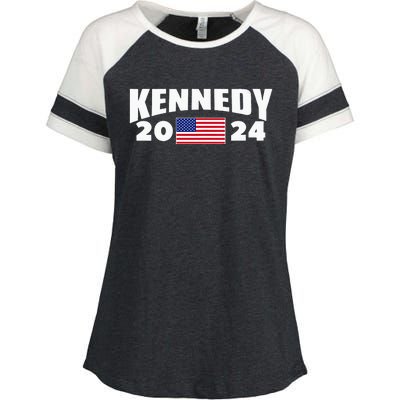 Womens Kennedy 2024 For President Election Enza Ladies Jersey Colorblock Tee