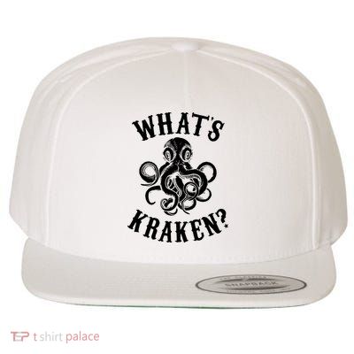 Whats Kraken Amazing Octopus Graphic Wool Snapback Cap