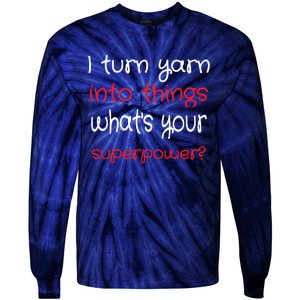 Womens Knit And Crochet Knitter Crocheter Funny For Women Tie-Dye Long Sleeve Shirt