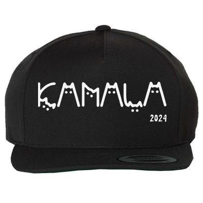 Women Kamala Cat Letter Font Design 2024 Gift Wool Snapback Cap