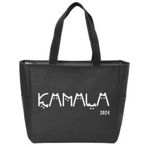 Women Kamala Cat Letter Font Design 2024 Gift Zip Tote Bag