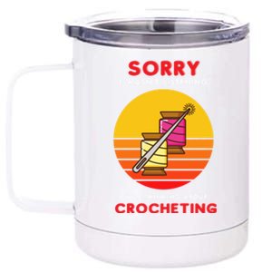 Wo Knitting Crochet Lover Crocheter Crocheting Retro Gift 12 oz Stainless Steel Tumbler Cup