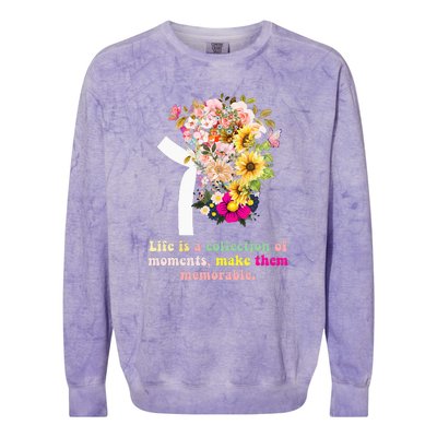 World Kidney Day Inspiring Quotes Kidney Care Flower Women Colorblast Crewneck Sweatshirt