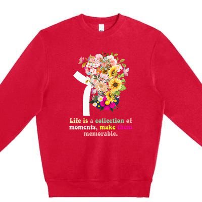 World Kidney Day Inspiring Quotes Kidney Care Flower Women Premium Crewneck Sweatshirt