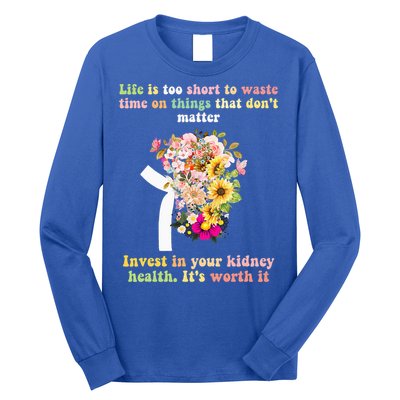 World Kidney Day Inspiring Quotes Kidney Care Flowers Women Long Sleeve Shirt