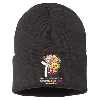 World Kidney Day inspiring quotes Kidney Care Flower Sustainable Knit Beanie