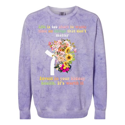 World Kidney Day inspiring quotes Kidney Care Flowers Colorblast Crewneck Sweatshirt