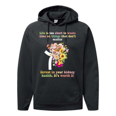 World Kidney Day inspiring quotes Kidney Care Flowers Performance Fleece Hoodie