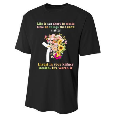 World Kidney Day inspiring quotes Kidney Care Flowers Performance Sprint T-Shirt