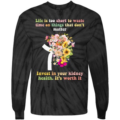 World Kidney Day inspiring quotes Kidney Care Flowers Tie-Dye Long Sleeve Shirt