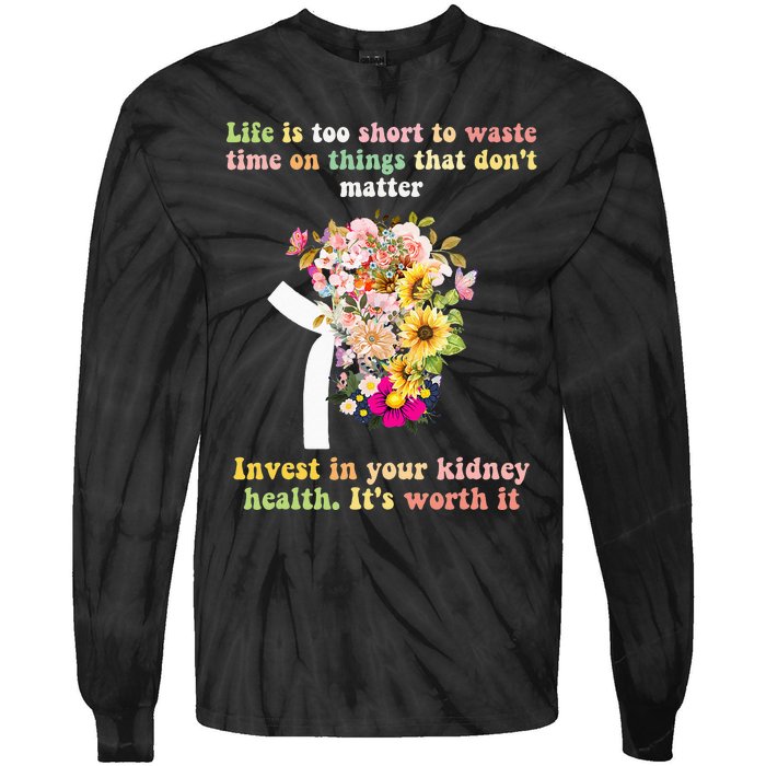 World Kidney Day inspiring quotes Kidney Care Flowers Tie-Dye Long Sleeve Shirt