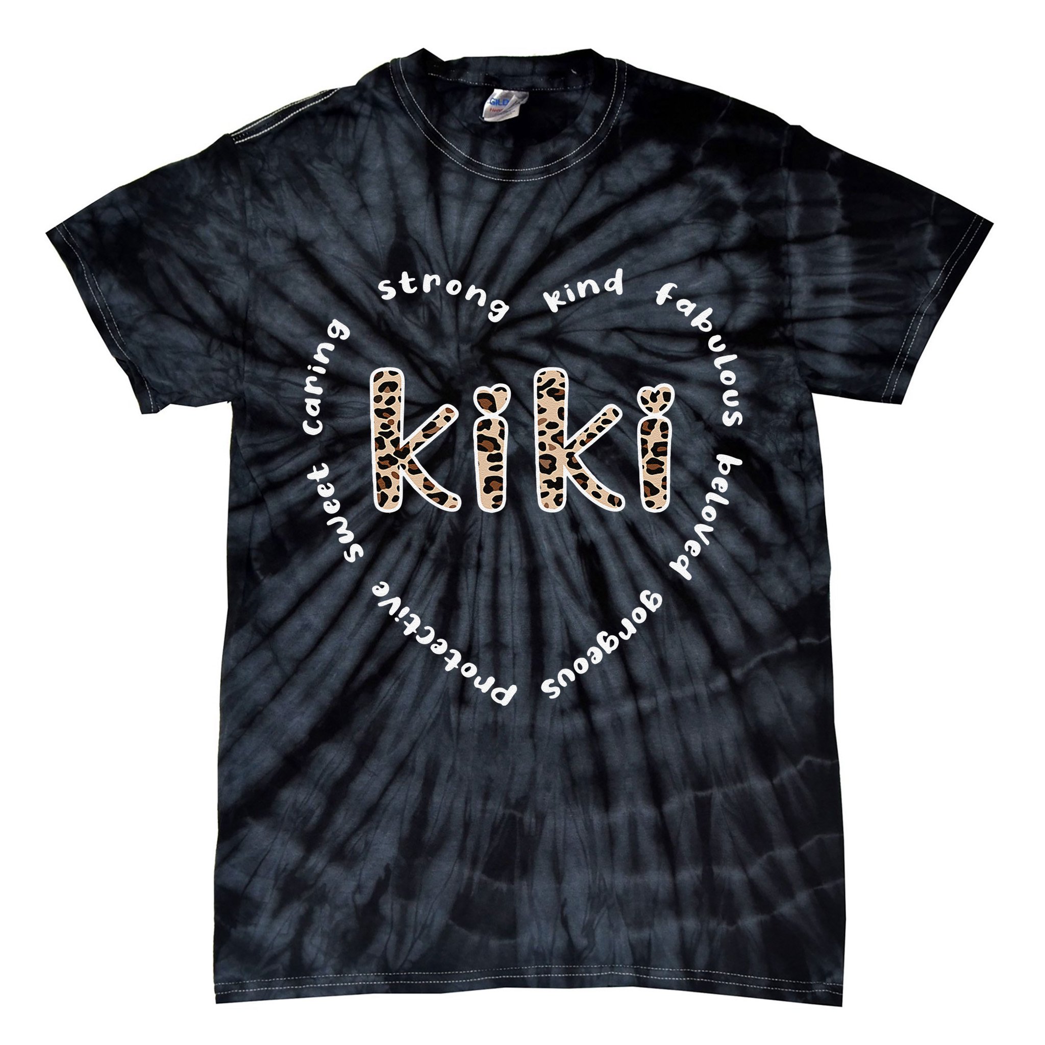 Womens Kiki Grandmother Heart Kiki Grandma Appreciation Tie-Dye T-Shirt