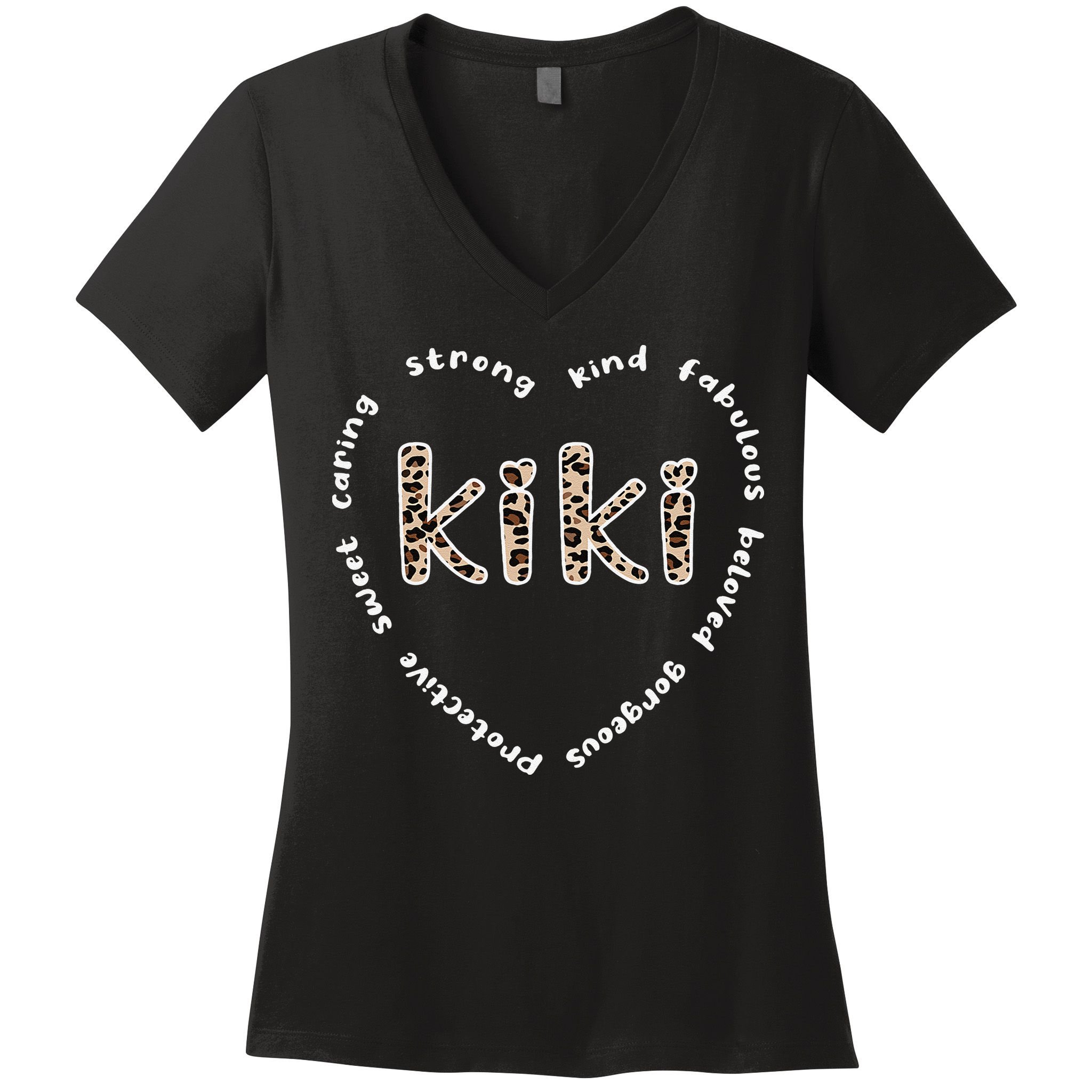 Womens Kiki Grandmother Heart Kiki Grandma Appreciation Women's V-Neck T-Shirt