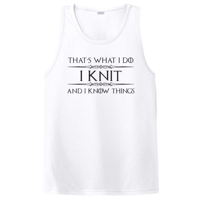 Womens Knitting Gifts For Knitters I Knit I Know Things Funny PosiCharge Competitor Tank