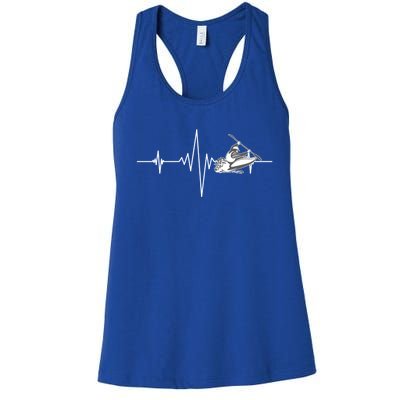 Whitewater Kayaking Gift Kayak Heartbeat Gift Women's Racerback Tank