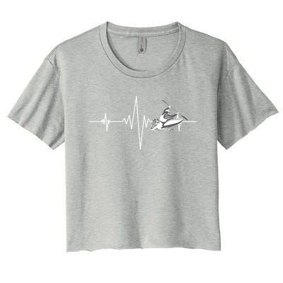 Whitewater Kayaking Gift Kayak Heartbeat Gift Women's Crop Top Tee