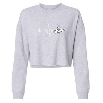 Whitewater Kayaking Gift Kayak Heartbeat Gift Cropped Pullover Crew