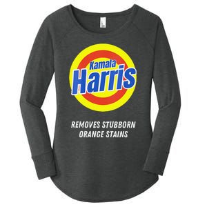 Women Kamala Harris 2024 Removes Stubborn Orange Stains Humorous Gift Women's Perfect Tri Tunic Long Sleeve Shirt