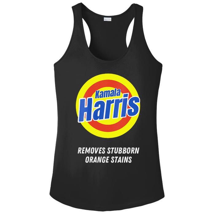 Women Kamala Harris 2024 Removes Stubborn Orange Stains Humorous Gift Ladies PosiCharge Competitor Racerback Tank