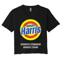 Women Kamala Harris 2024 Removes Stubborn Orange Stains Humorous Gift Women's Crop Top Tee