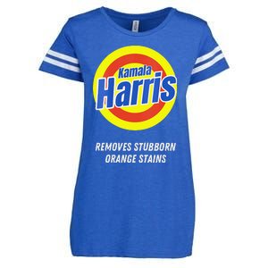 Women Kamala Harris 2024 Removes Stubborn Orange Stains Humorous Gift Enza Ladies Jersey Football T-Shirt