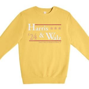 Women Kamala Harris Tim Walz Saving Democracy Election Campaign Gift Premium Crewneck Sweatshirt