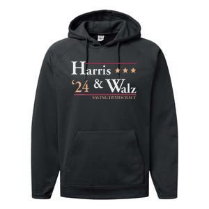 Women Kamala Harris Tim Walz Saving Democracy Election Campaign Gift Performance Fleece Hoodie