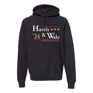 Women Kamala Harris Tim Walz Saving Democracy Election Campaign Gift Premium Hoodie