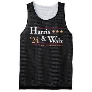 Women Kamala Harris Tim Walz Saving Democracy Election Campaign Gift Mesh Reversible Basketball Jersey Tank