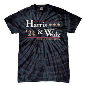 Women Kamala Harris Tim Walz Saving Democracy Election Campaign Gift Tie-Dye T-Shirt