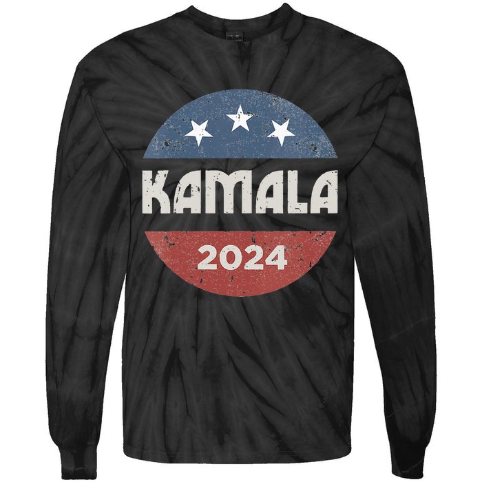 Wo Kamala Harris 2024 For President Campaign Tie-Dye Long Sleeve Shirt