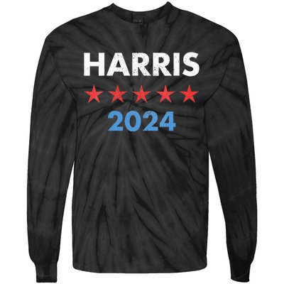 Wo Kamala Harris 2024 For President Tie-Dye Long Sleeve Shirt