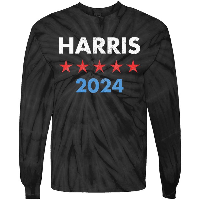 Wo Kamala Harris 2024 For President Tie-Dye Long Sleeve Shirt