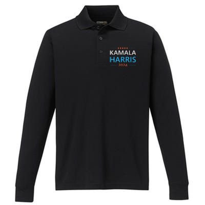 Wo Kamala Harris For President 2024 Performance Long Sleeve Polo