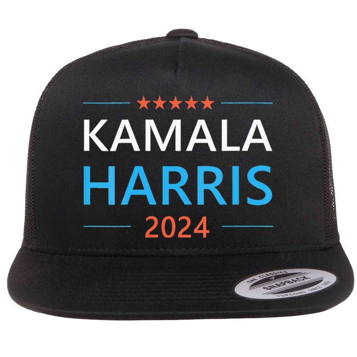 Wo Kamala Harris For President 2024 Flat Bill Trucker Hat