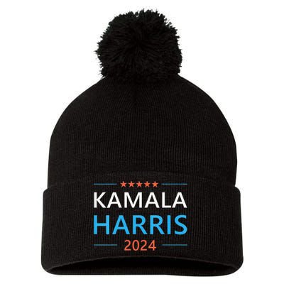 Wo Kamala Harris For President 2024 Pom Pom 12in Knit Beanie