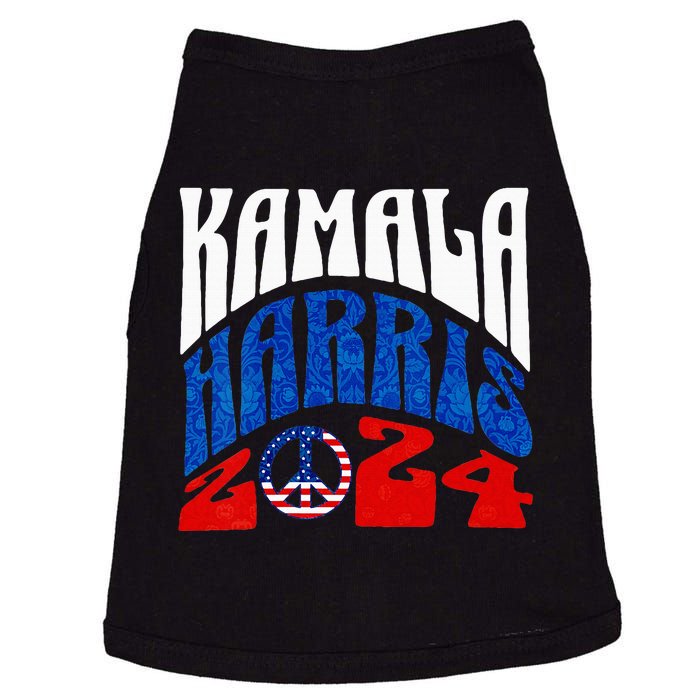 Wo Kamala Harris 2024 Vote Peace Retro Groovy President Women Vneck Doggie Tank