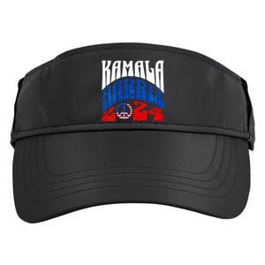 Wo Kamala Harris 2024 Vote Peace Retro Groovy President Women Vneck Adult Drive Performance Visor