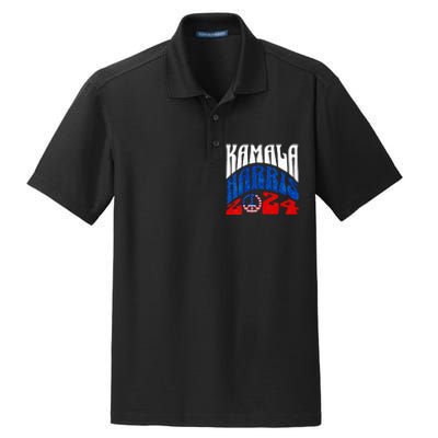 Wo Kamala Harris 2024 Vote Peace Retro Groovy President Women Vneck Dry Zone Grid Polo