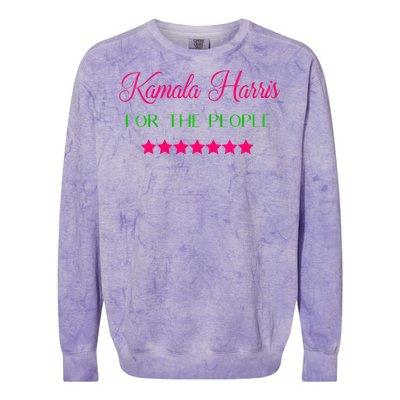 Wo Kamala Harris For The People 2024 Vice President Vote Biden Vneck Colorblast Crewneck Sweatshirt