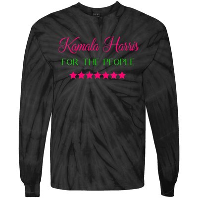 Wo Kamala Harris For The People 2024 Vice President Vote Biden Vneck Tie-Dye Long Sleeve Shirt