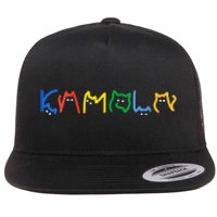 Women Kamala Harris Cat Lettering Kamala Harris President Gift Flat Bill Trucker Hat