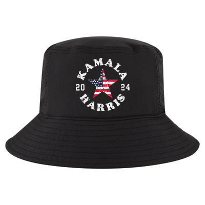 Women Kamala Harris 2024 President American Flag Vote Kamala Gift Cool Comfort Performance Bucket Hat