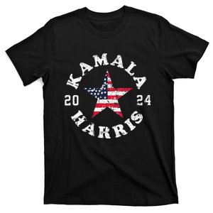 Women Kamala Harris 2024 President American Flag Vote Kamala Gift T-Shirt