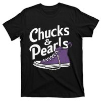 Wo Kamala Harris Chucks And Pearls 2024 Vice President Vneck T-Shirt